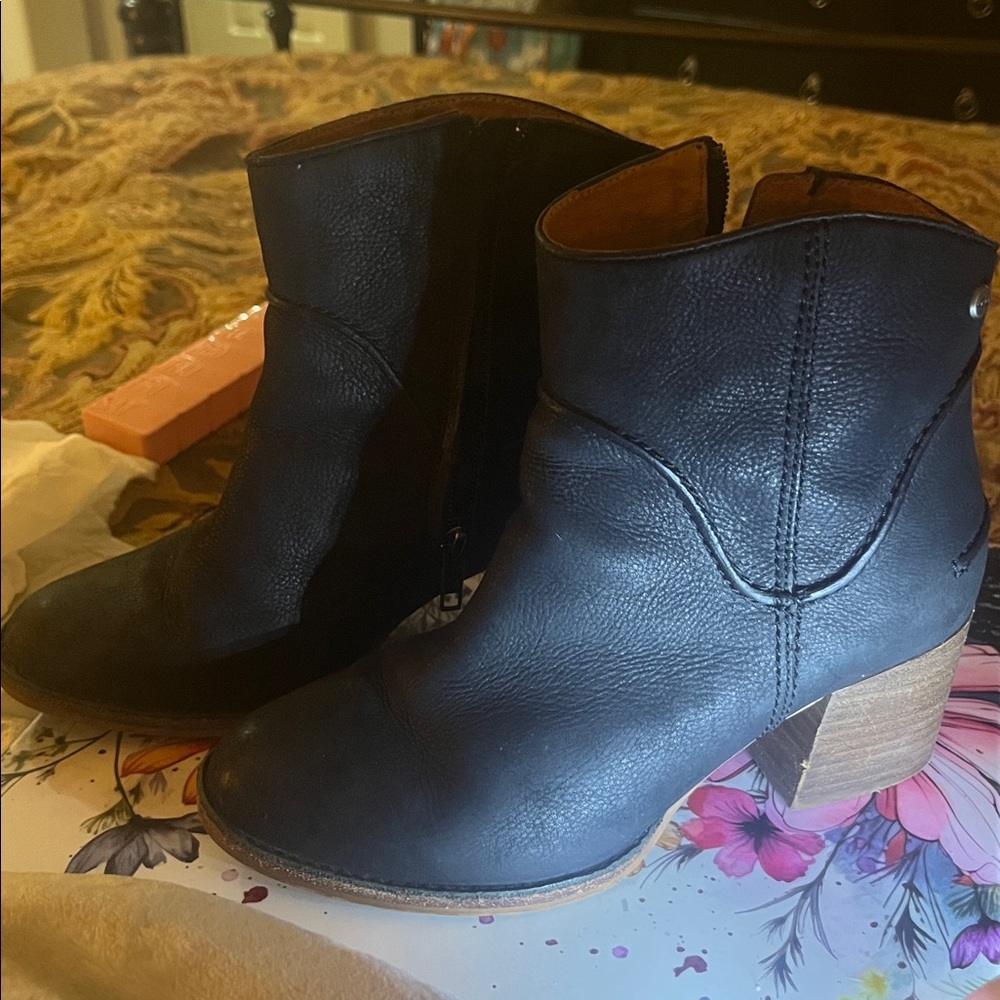 UGG Black Leather Ankle Boots - Picture 8 of 11